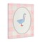 Stupell Industries Goose On Soft Pink Plaid Canvas, design by The Paper Curator